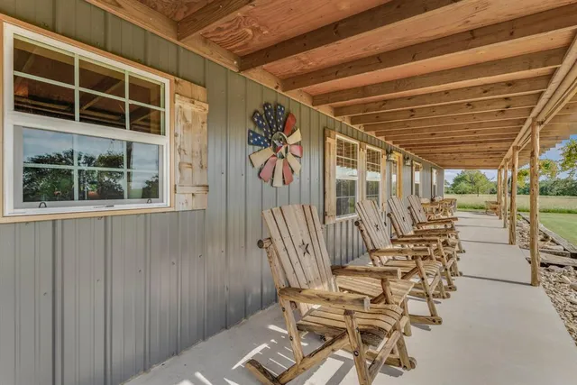 a view of an outdoor space with seating