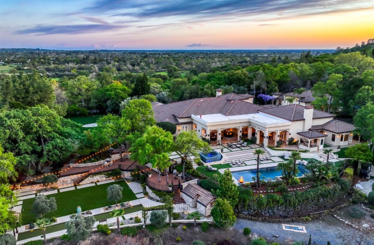 a view of a city with a building in the background