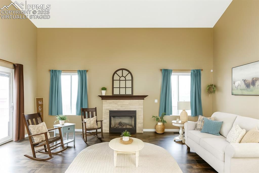 8119 Oliver Road Peyton, CO 80831 - Photo 13 of 38 a living room with furniture and a fireplace