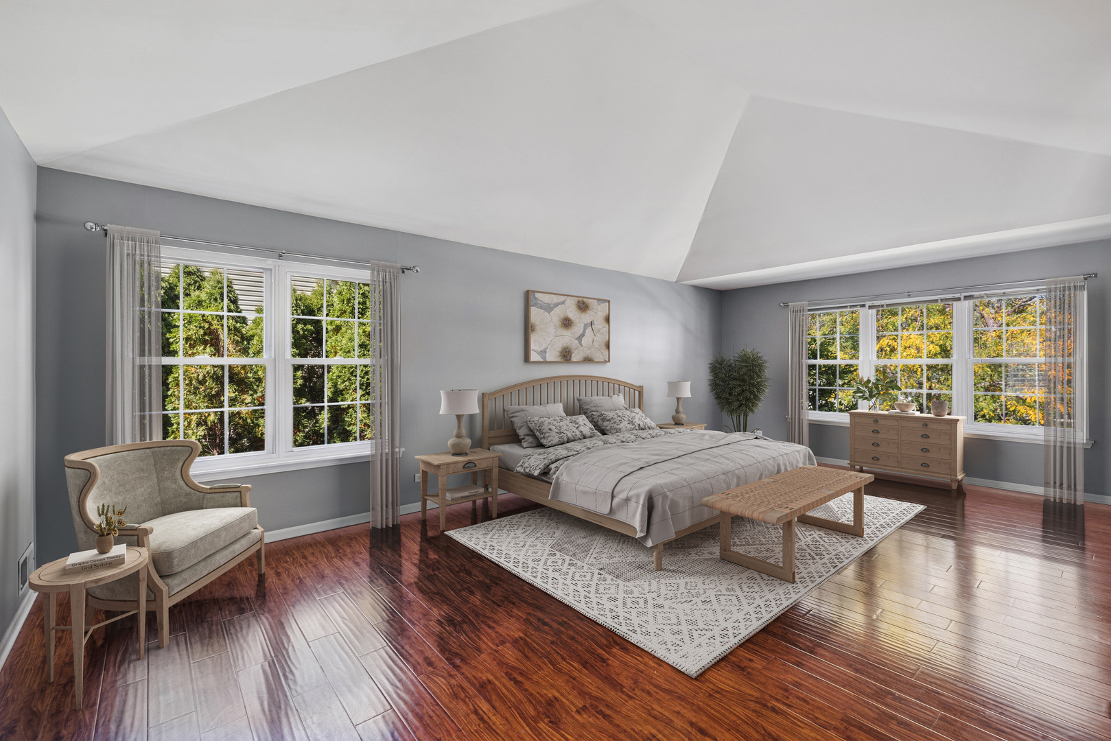 2308 Loop Road Algonquin, IL 60102 - Photo 20 of 73 a spacious bedroom with a bed couch and a large window