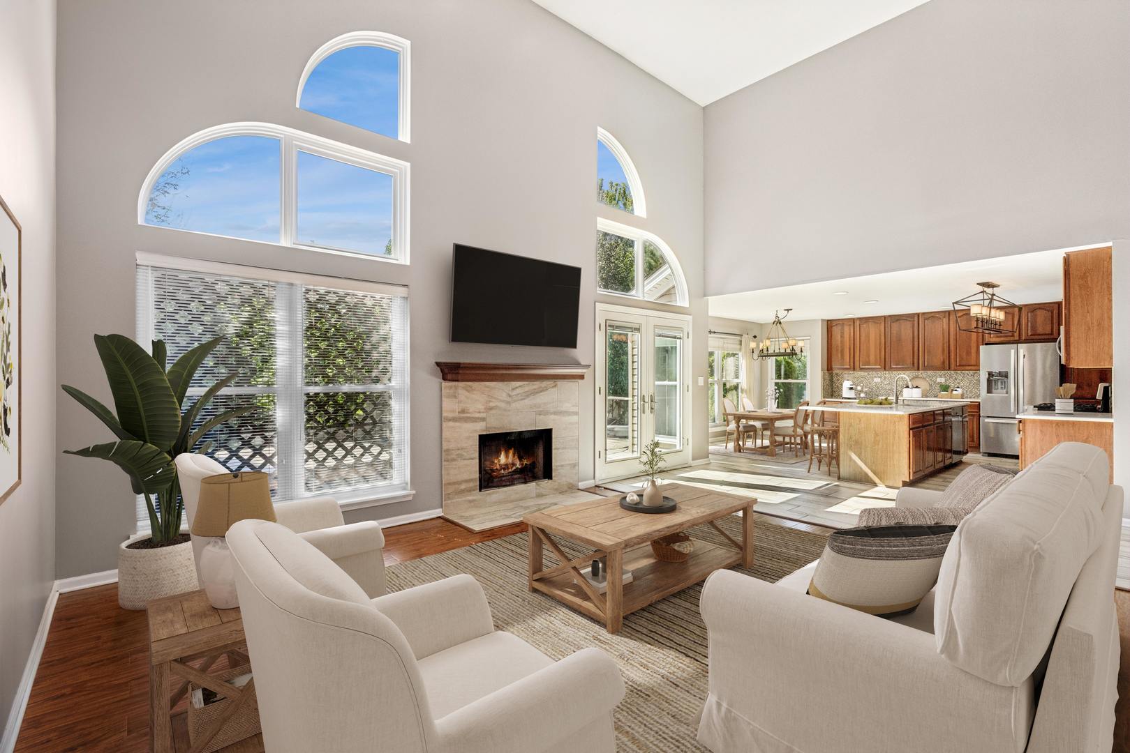 2308 Loop Road Algonquin, IL 60102 - Photo 8 of 73 a living room with furniture a fireplace and a flat screen tv