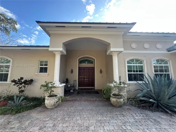 a front view of a house