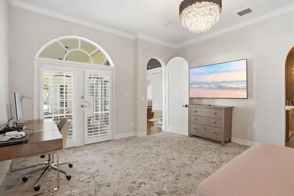 a bathroom with a granite countertop shower and a sink
