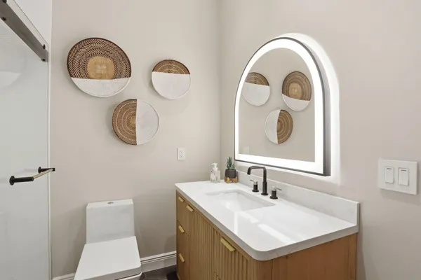 a view of a patio with a table chairs and a backyard