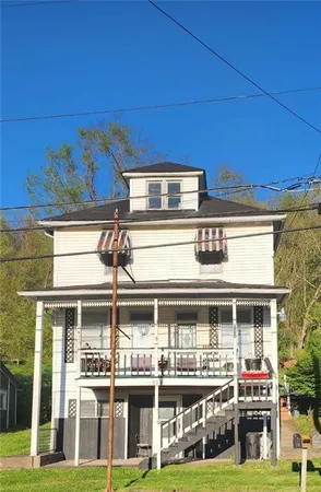 a view of a building with a balcony