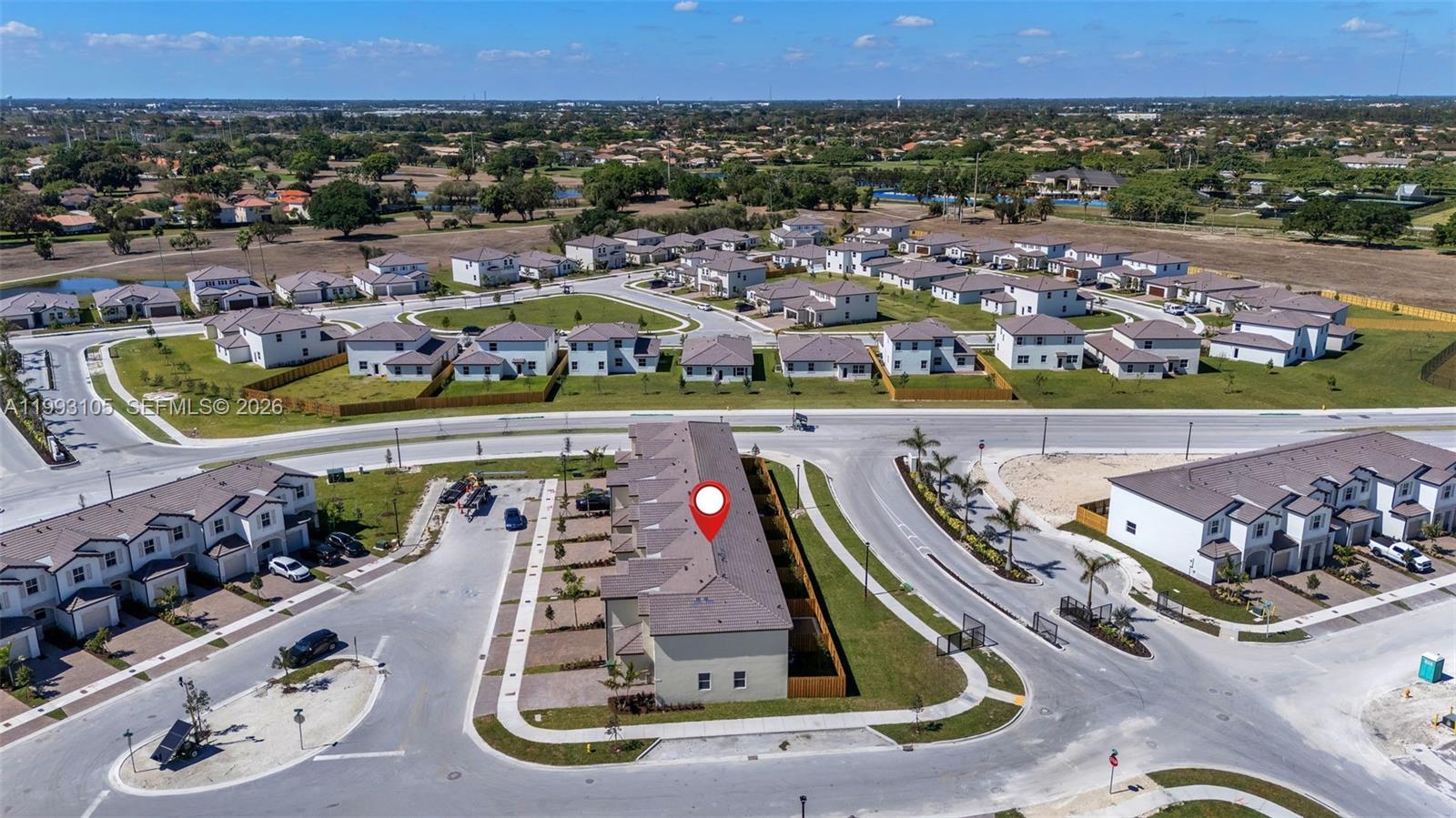 2425 Southeast 28th Drive, Unit 2425 Homestead, FL 33035 - Photo 81 of 98 an aerial view of a house with a swimming pool outdoor seating and yard