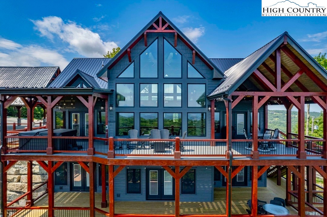 a view of a chairs and table in a patio
