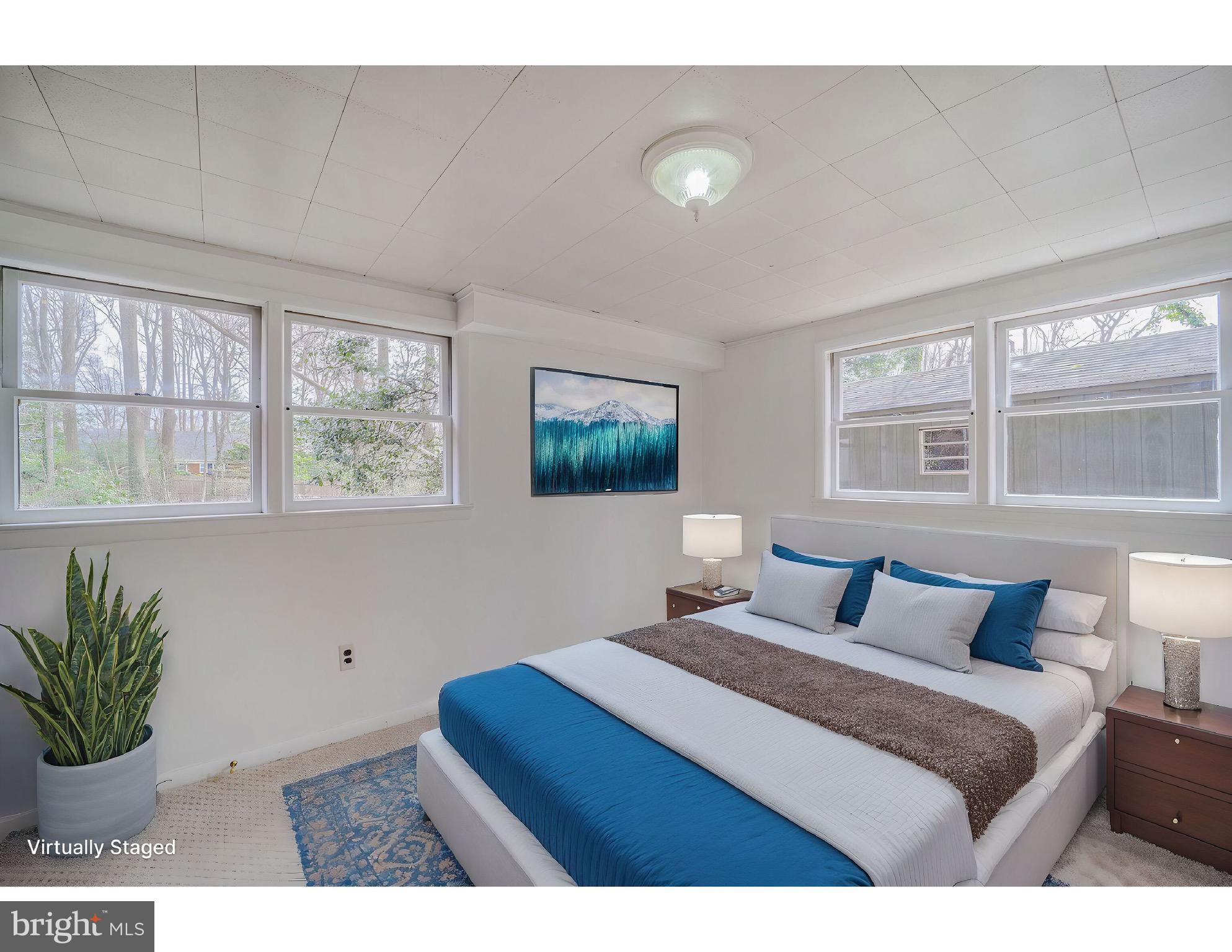 5017 Ravensworth Road Annandale, VA 22003 - Photo 30 of 40 a bedroom with a large bed and a potted plant