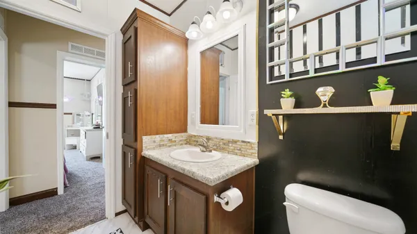 a view of a hallway with workspace