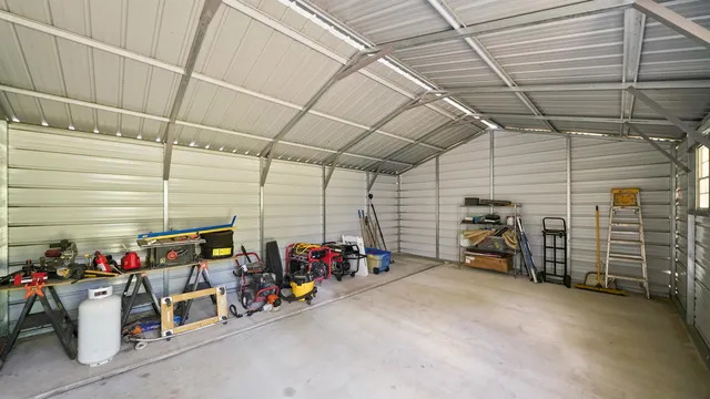 a view of a yard with green space