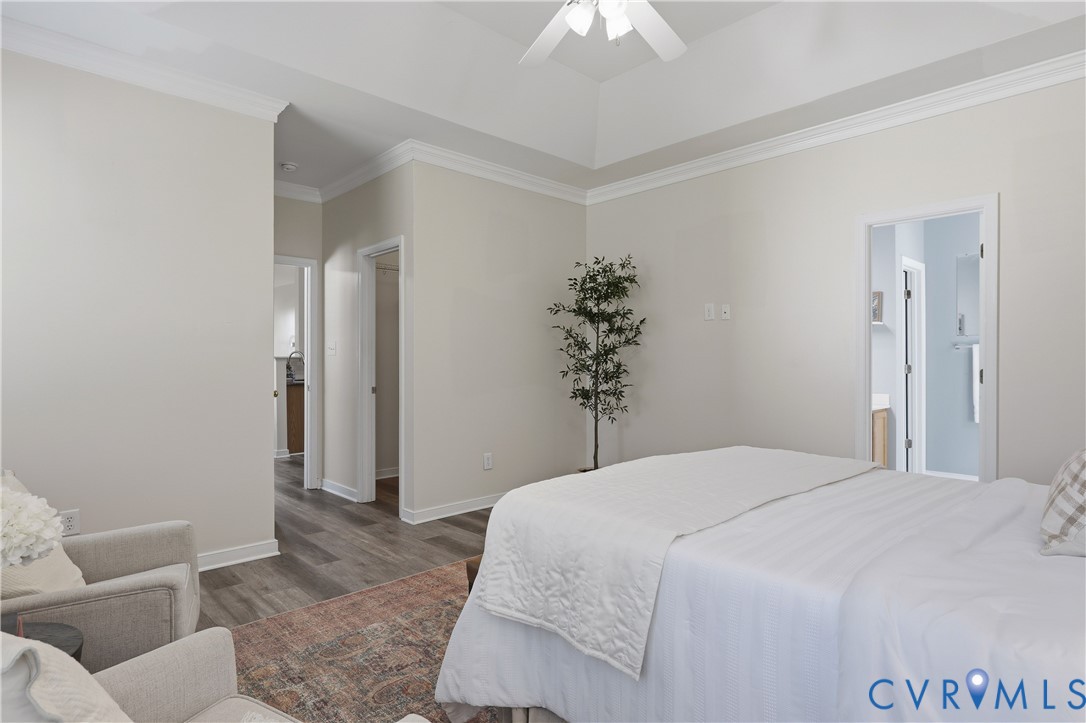 5101 Kenmare Loop Richmond, VA 23234 - Photo 23 of 43 Primary bedroom with tray ceiling and crown moldin