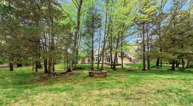 a view of park with trees