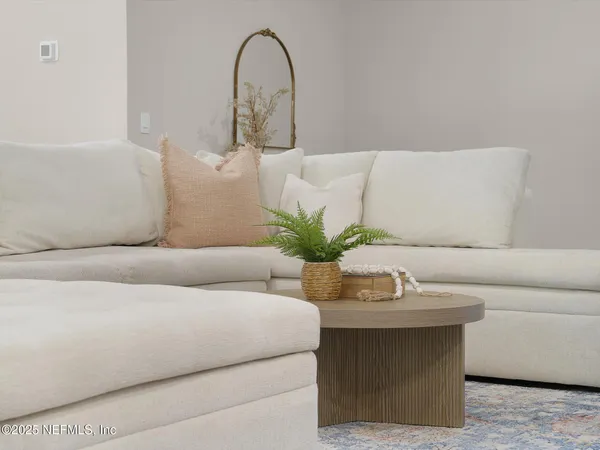 a living room with furniture