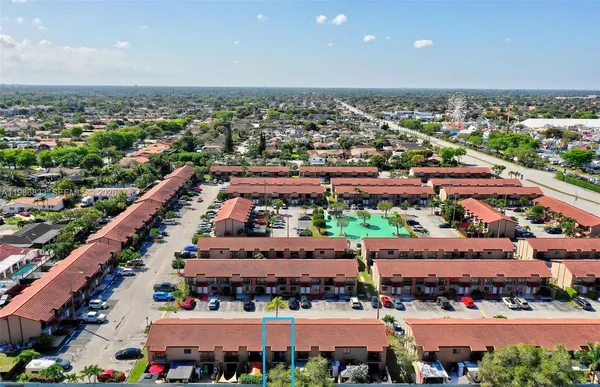 an aerial view of a city