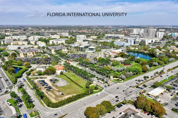 an aerial view of a city