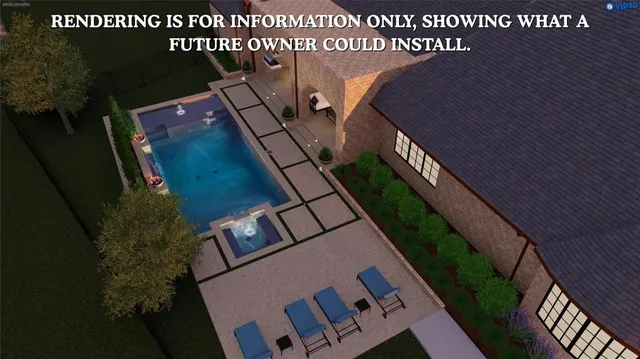 a view of a fountain in front of house