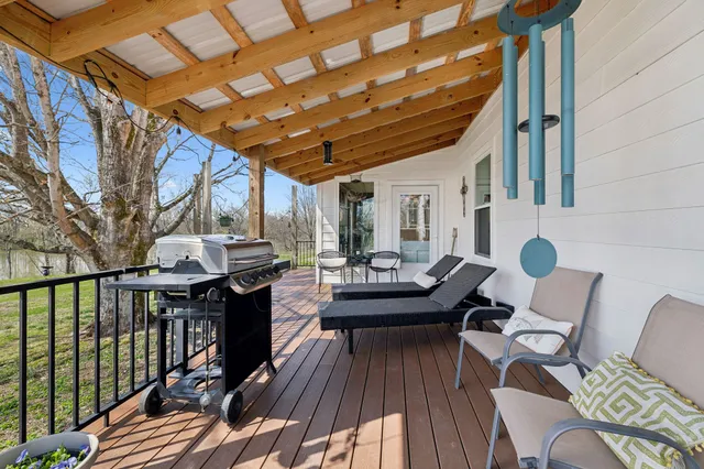 a view of a swimming pool and a mountain