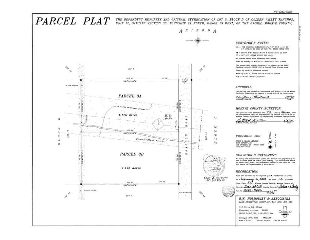 0 South Dragoon Road Golden Valley, AZ 86413 - Photo 6 of 8 Platmap. Lot sold as one 2+ acres.