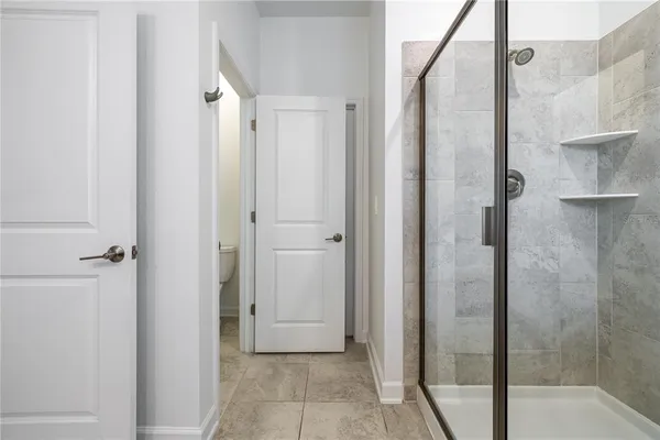 a view of a bathroom from a bathroom