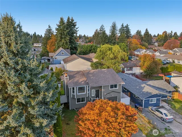 an aerial view of multiple house