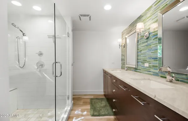 a kitchen with appliances and cabinets