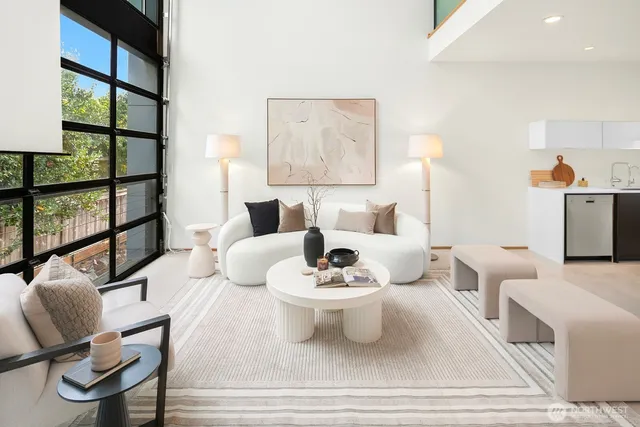 a living room with furniture