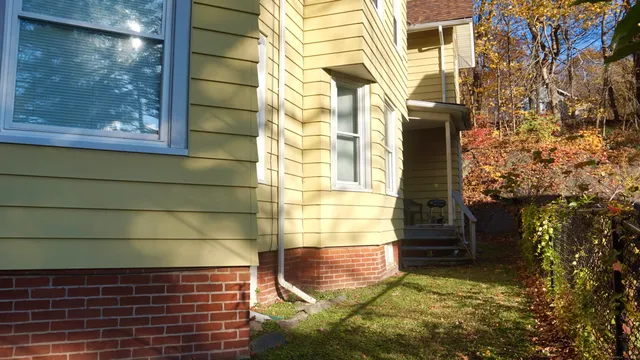 a bathroom with a window