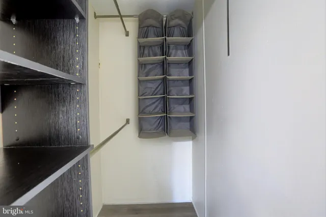 a close view of walk in closet