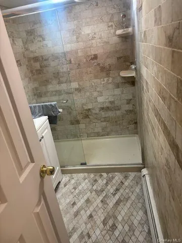 a bathroom with a shower