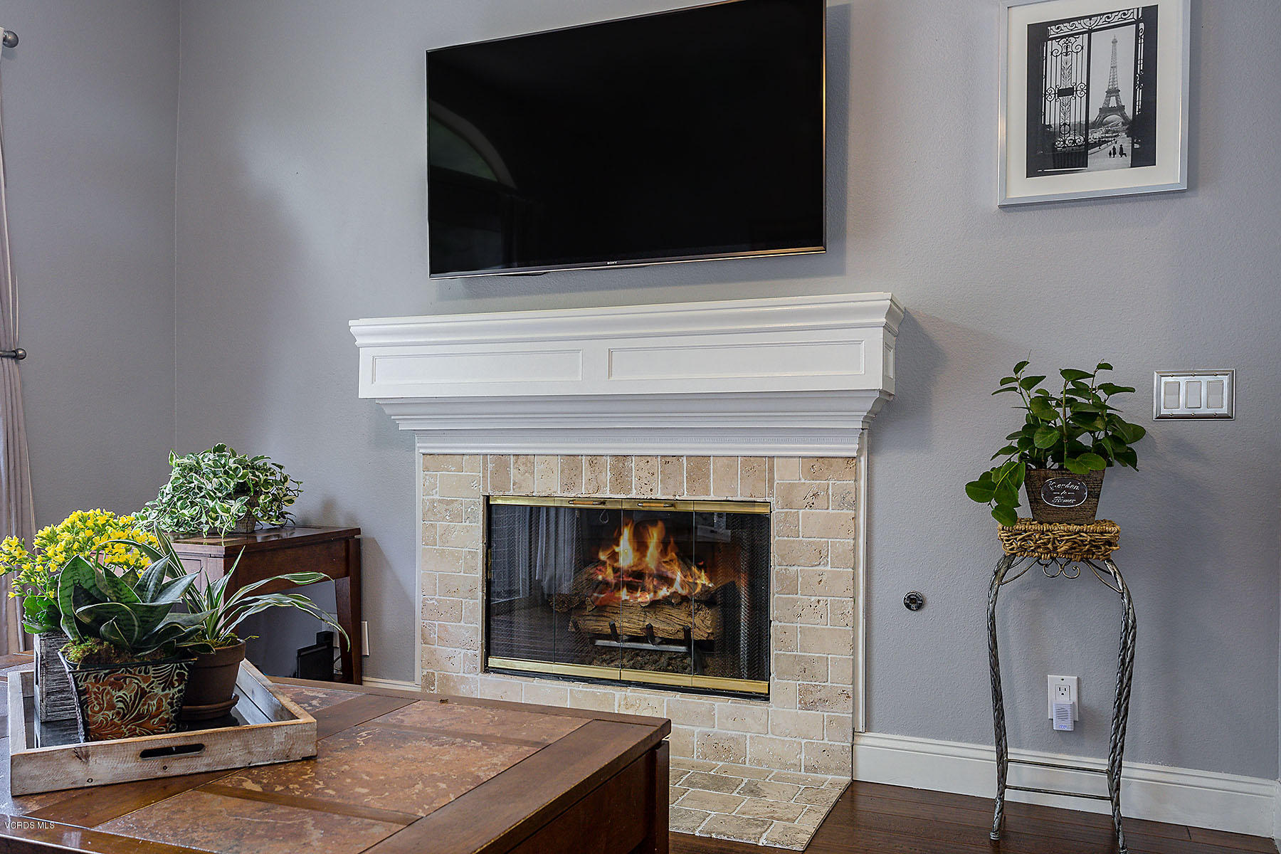 4251 Rusticview Court Moorpark, CA 93021 - Photo 3 of 27 a living room with a fireplace and potted plant