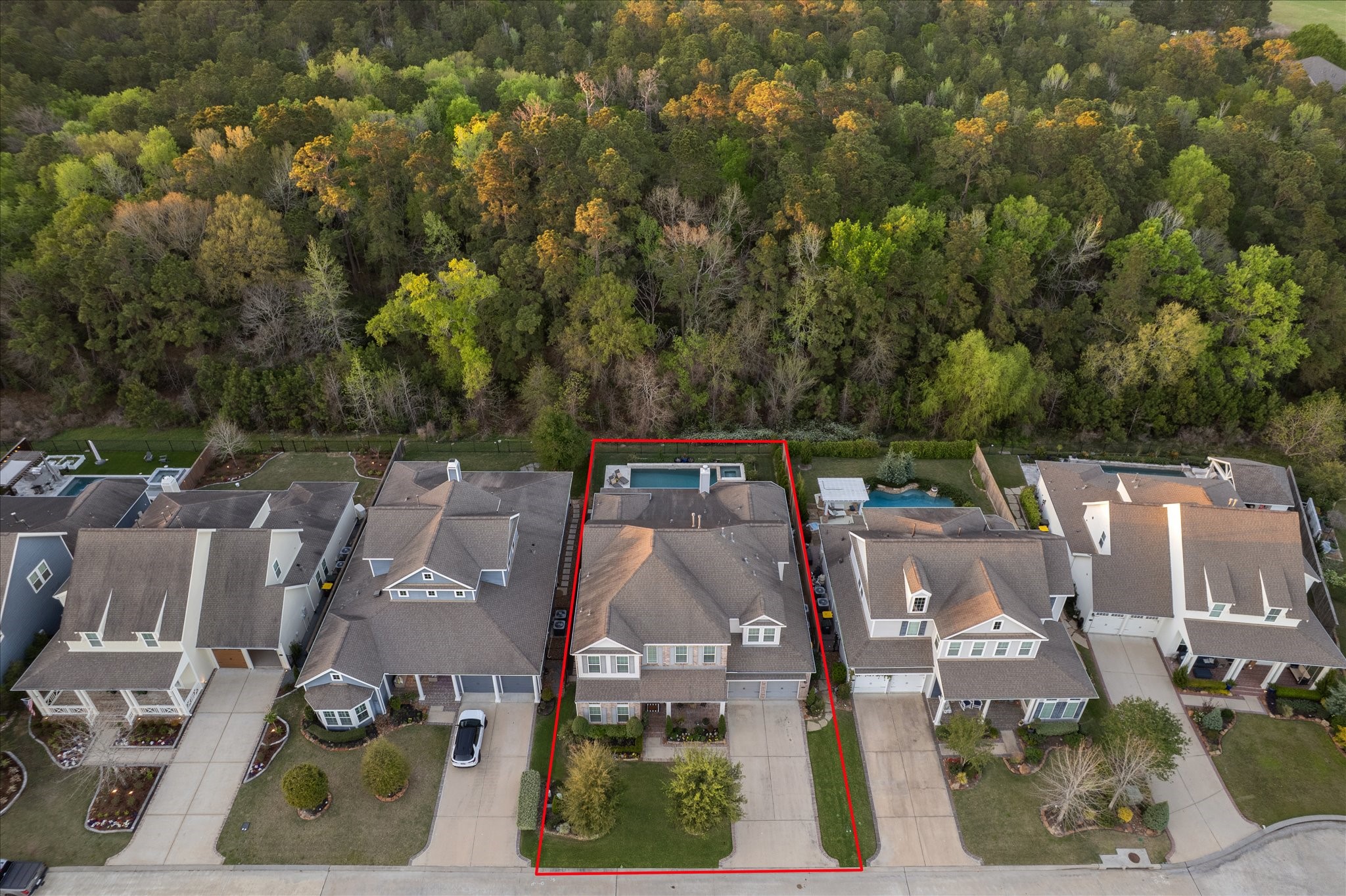 2223 Blue Duck Lane Conroe, TX 77384 - Photo 36 of 38 an aerial view of a house with swimming pool