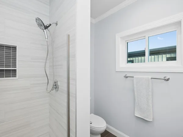 a bathroom with a shower