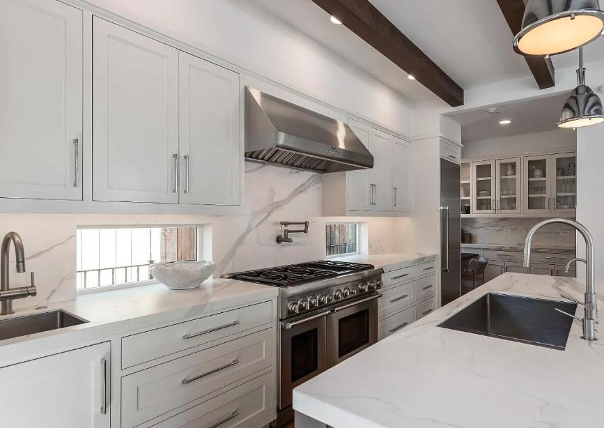 48 Middlegate Street Atherton, CA 94027 - Photo 6 of 27 a kitchen with granite countertop a sink stainless steel appliances and cabinets