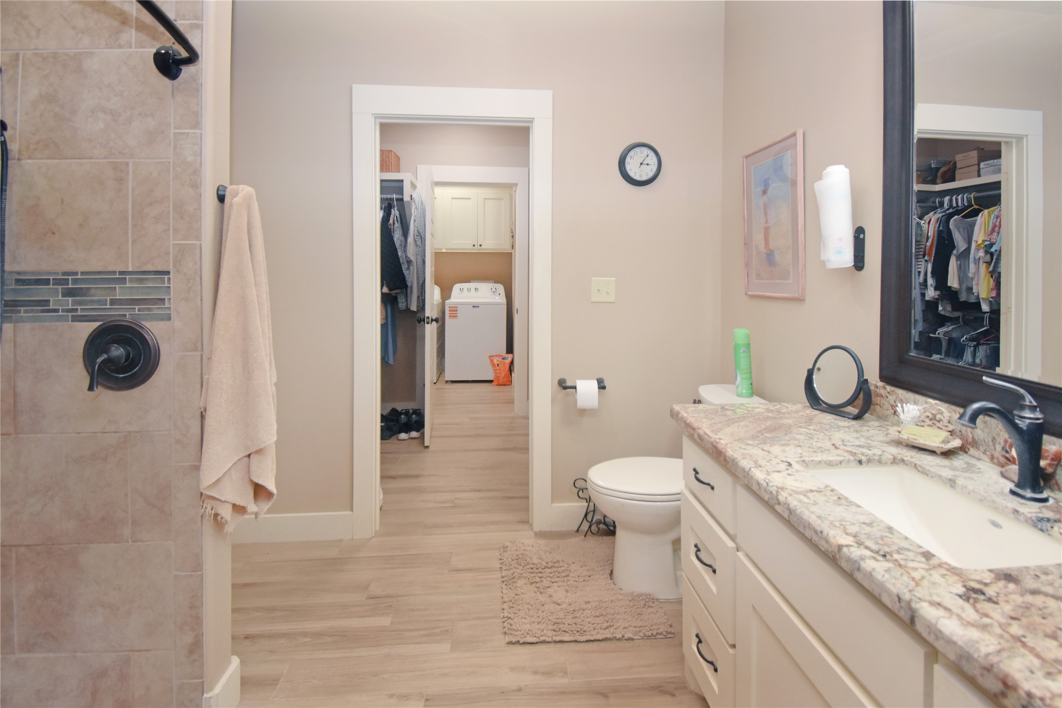 115 Pr 5250 Warren, TX 77664 - Photo 8 of 21 a bathroom with a granite countertop sink toilet and shower