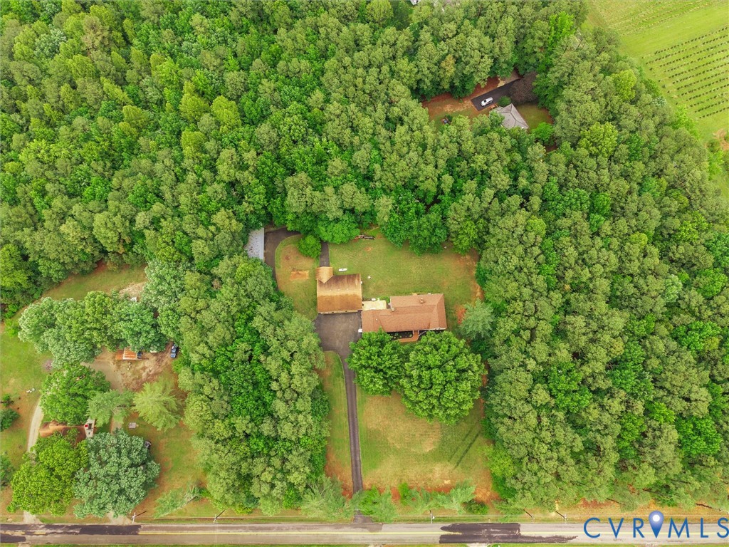 3420 State Rte 656 Powhatan, VA 23139 - Photo 36 of 37 an aerial view of a house with a yard basket ball court and outdoor seating