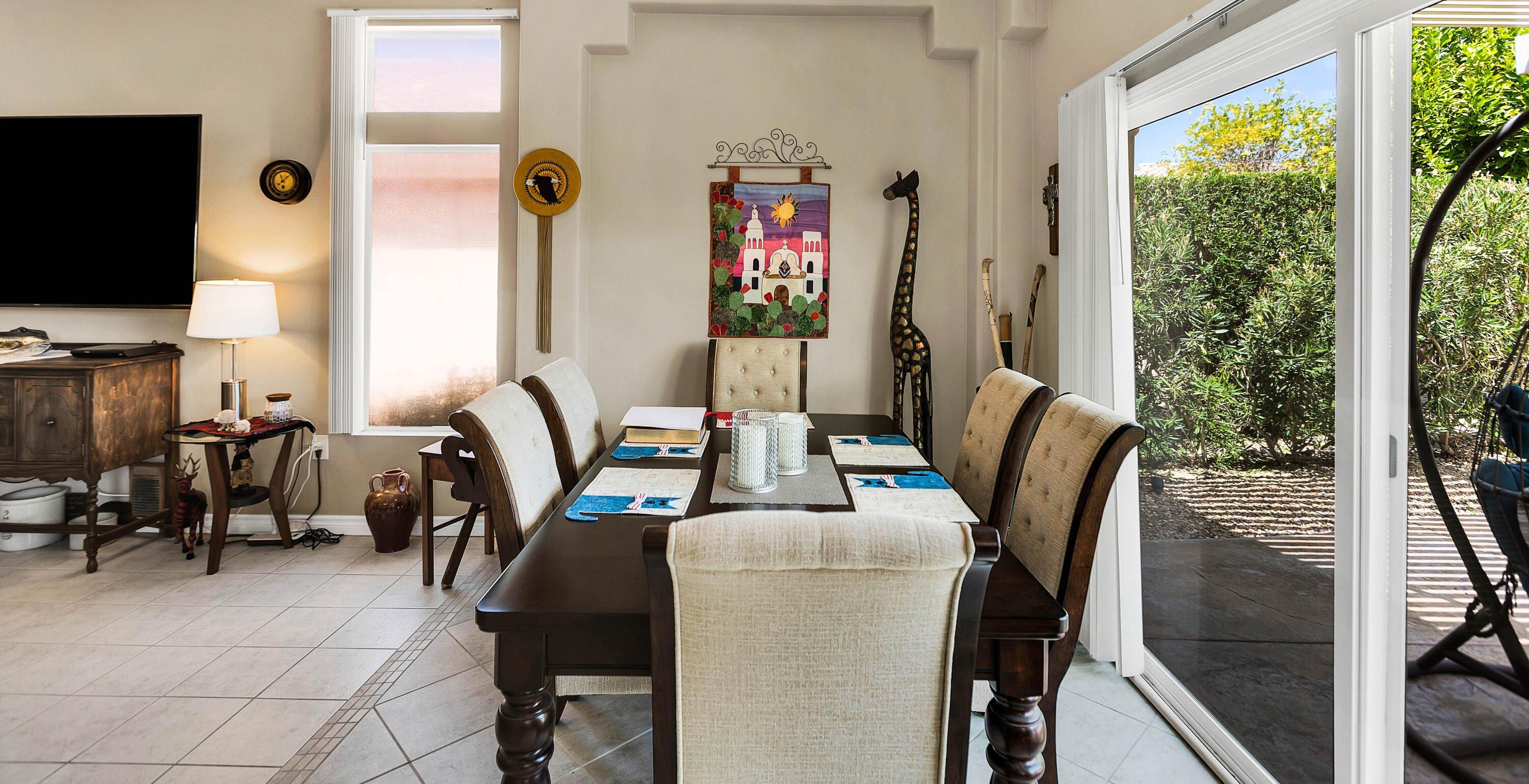 78386 Moongold Road Palm Desert, CA 92211 - Photo 35 of 43 a view of a dining room with furniture window and outside view