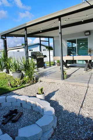 a view of a entryway door front of house