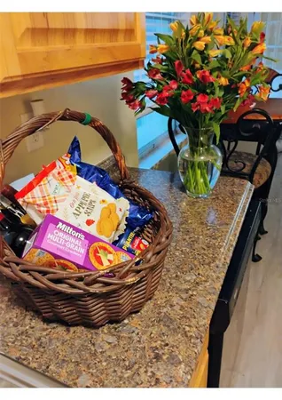 a view of a living room with furniture