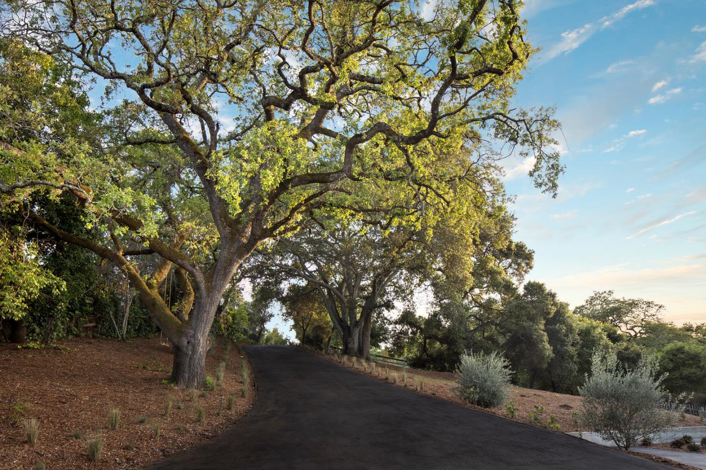 135 Dean Road Woodside, CA 94062 - Photo 31 of 31 a backyard of a house with lots of green space