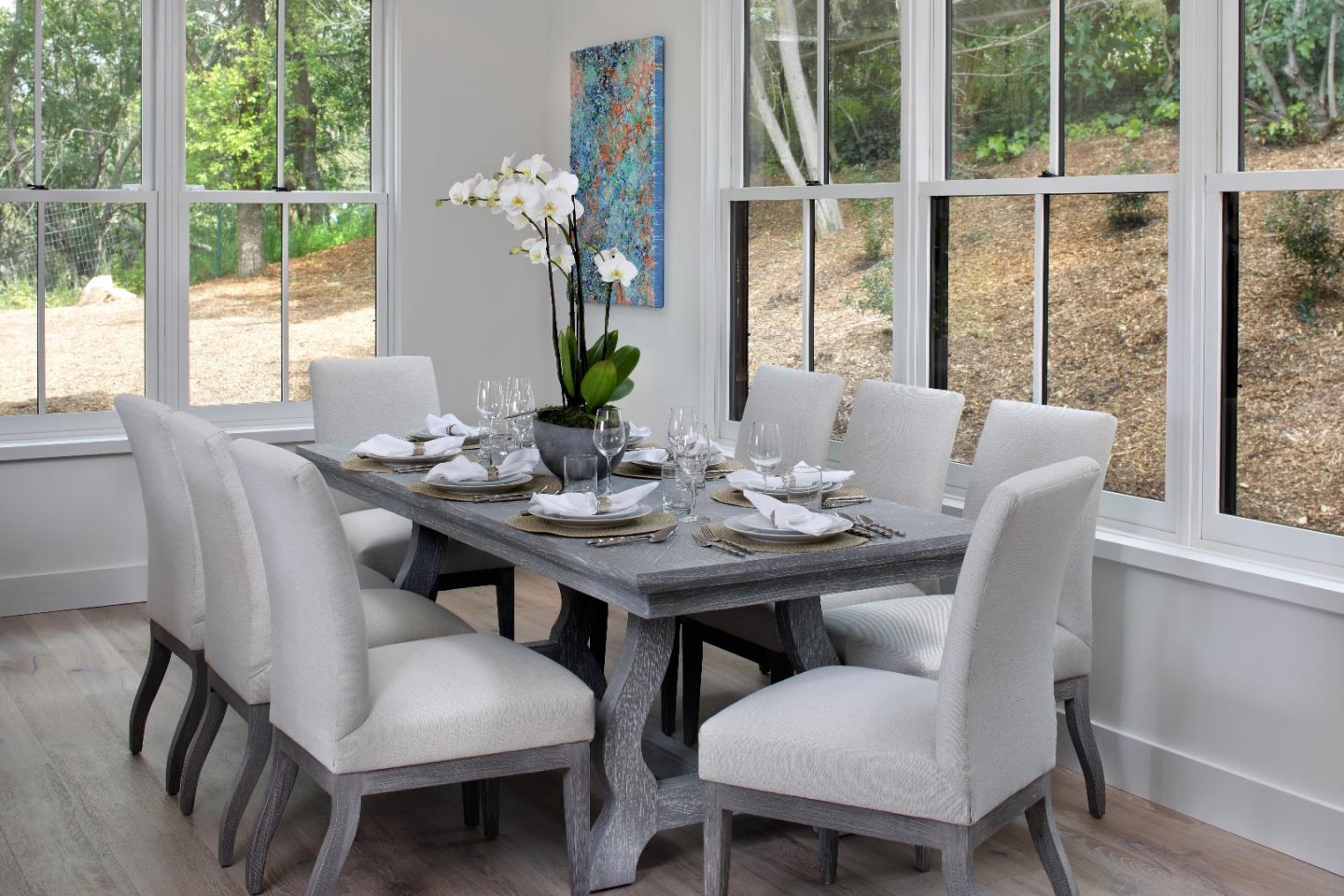 135 Dean Road Woodside, CA 94062 - Photo 7 of 31 a view of a dining room with furniture window and outside view