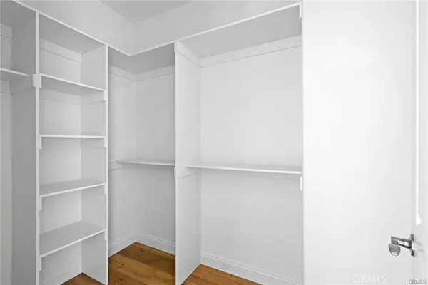 a room with a closet