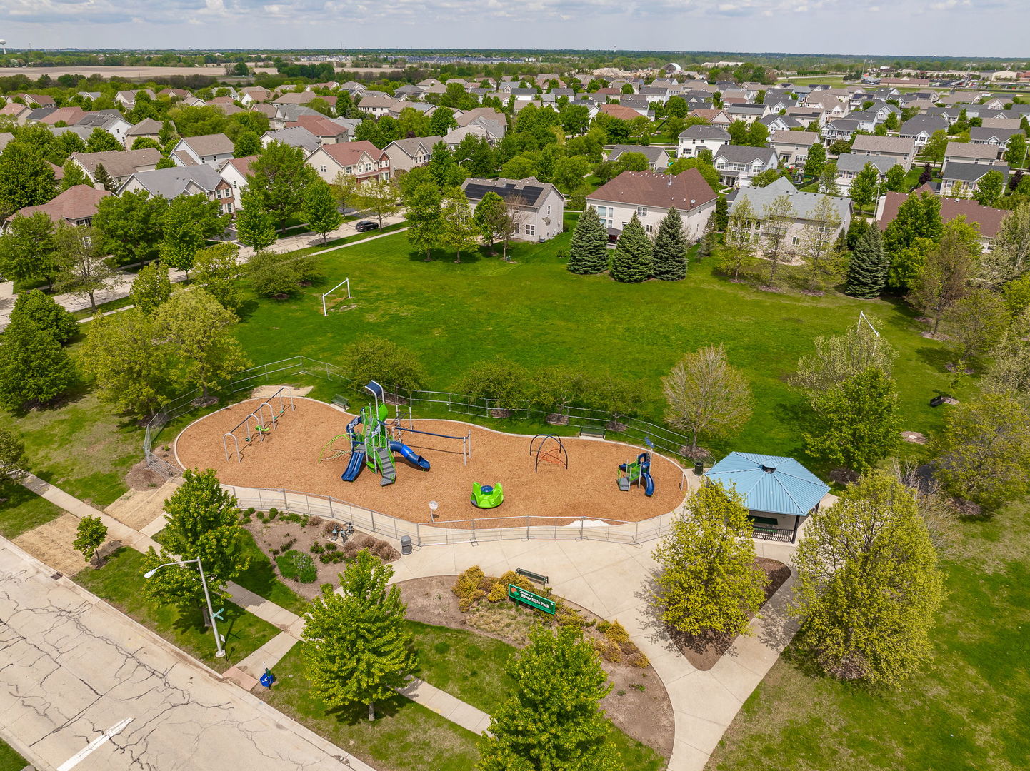 2297 Deerpath Road Bolingbrook, IL 60490 - Photo 43 of 46 an aerial view of a house with a garden