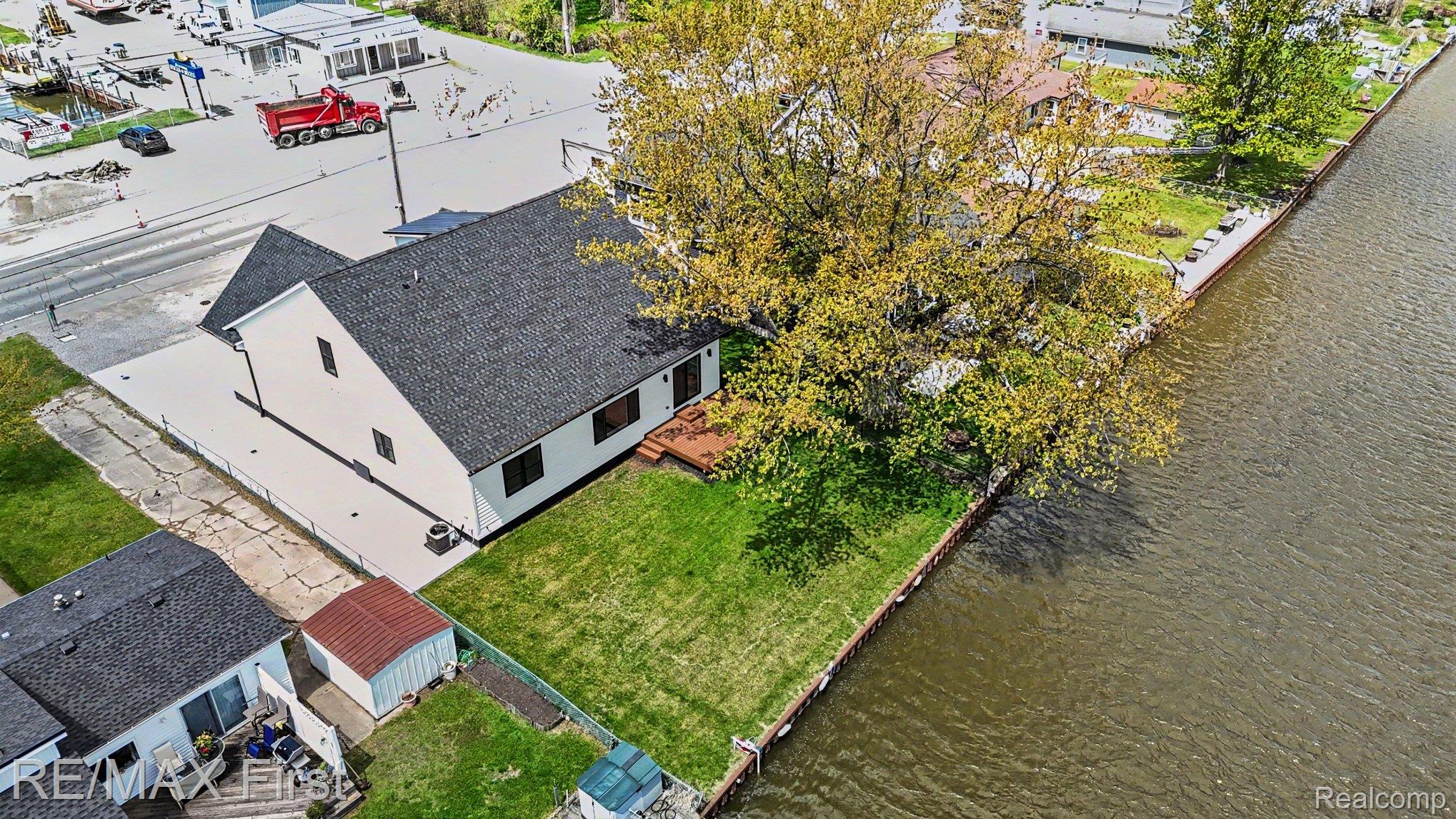 7424 Dyke Road Algonac, MI 48001 - Photo 7 of 31 Aerial view of a nearby body of water