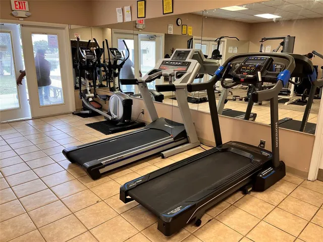 a gym with equipment