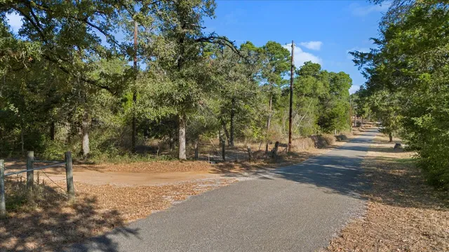 a view of road with trees