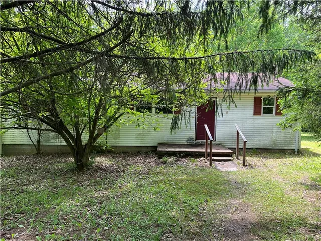 a backyard of a house with lots of green space