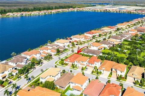 a view of swimming pool with a garden