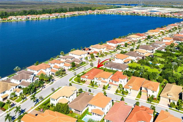a view of swimming pool with a garden