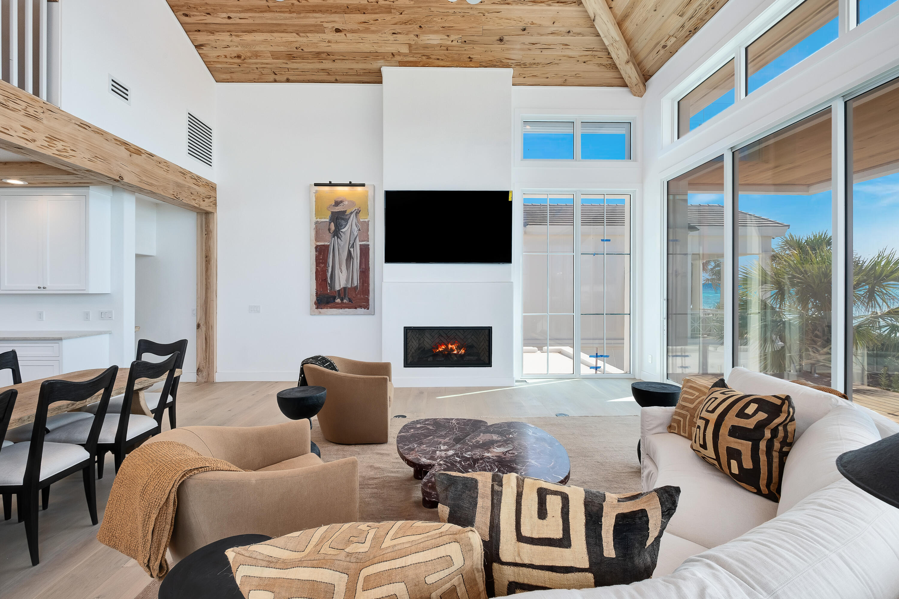 40 Jasmine Circle Santa Rosa Beach, FL 32459 - Photo 18 of 100 a living room with furniture a fireplace and a flat screen tv