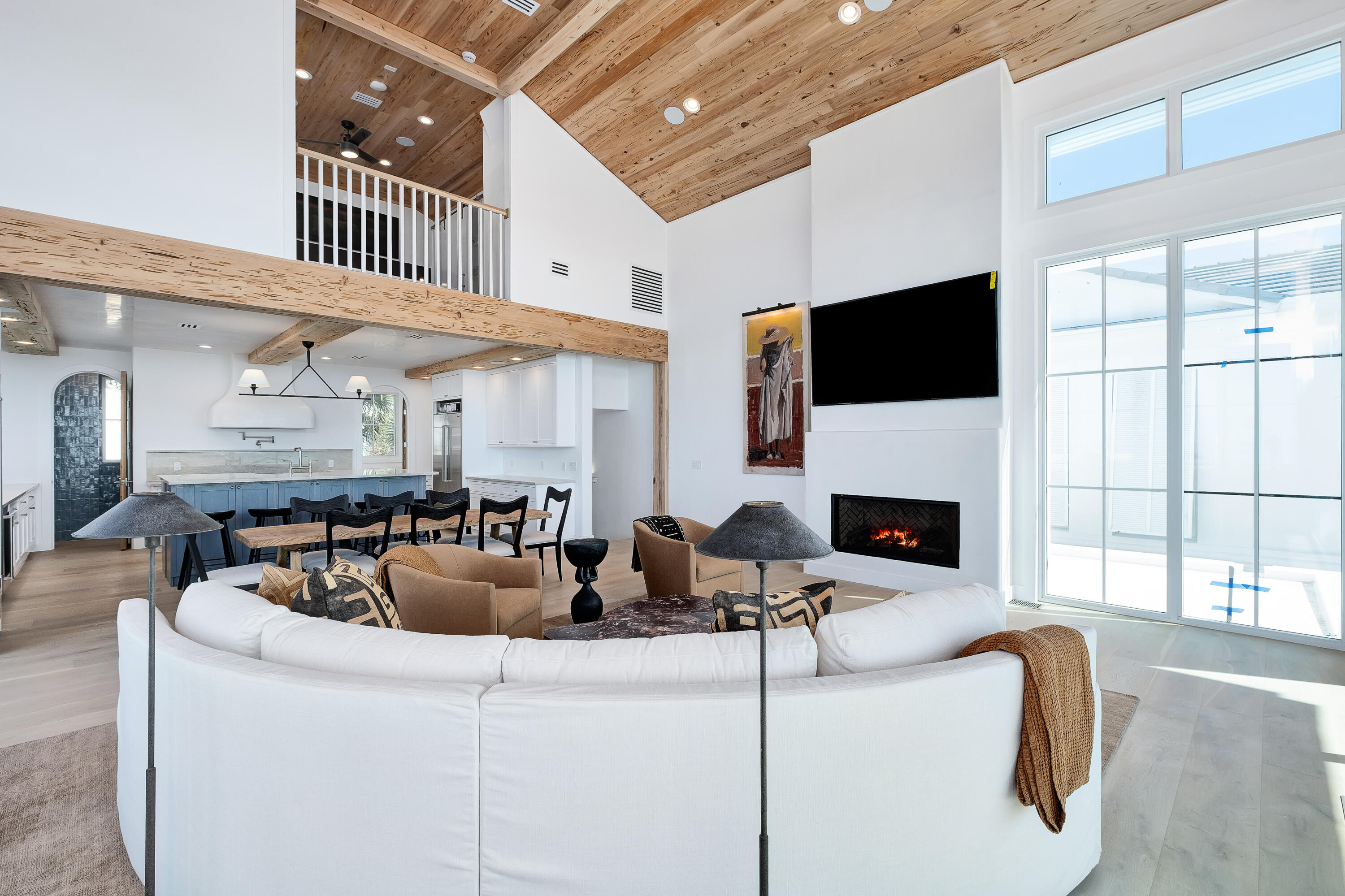 40 Jasmine Circle Santa Rosa Beach, FL 32459 - Photo 19 of 100 a living room with furniture a fireplace and a flat screen tv